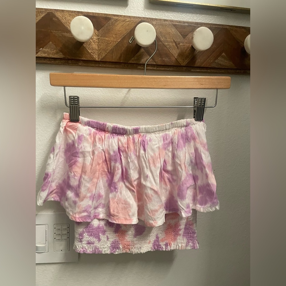 boho ME off the shoulder sleeveless crop top ombre pink purple small